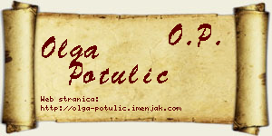 Olga Potulić vizit kartica